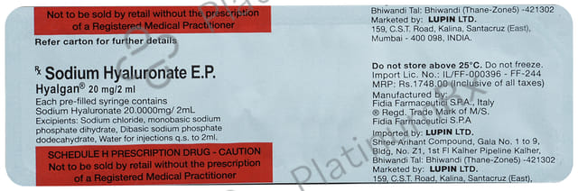 Hyalgan 20mg Injection 2ml