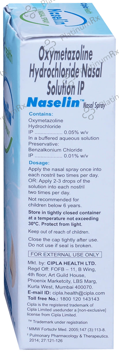 Naselin 0.05% Nasal Spray 10ml