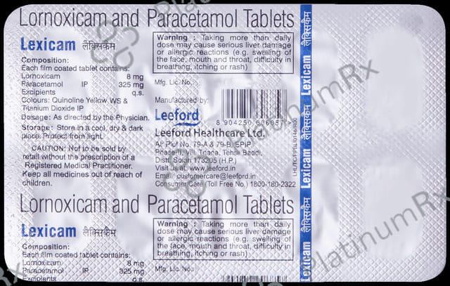 Lexicam 8mg/325mg Tablet