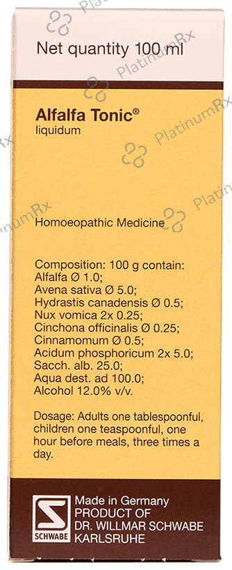 Dr Willmar Schwabe Germany Alfalfa Tonic 100 ml