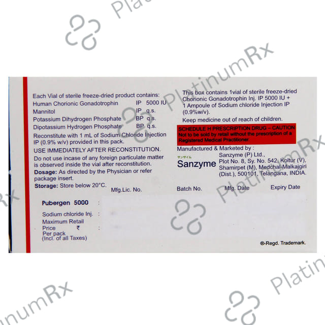 Pubergen 5000IU Injection