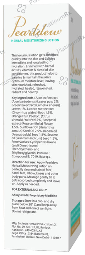 Pearldew Herbal Moisturizing Lotion (100gm Each) 2 Tubes