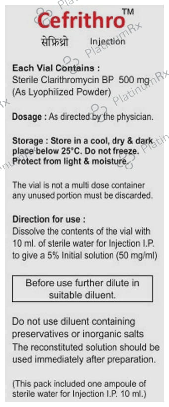 Cefrithro 500mg Injection 10ml