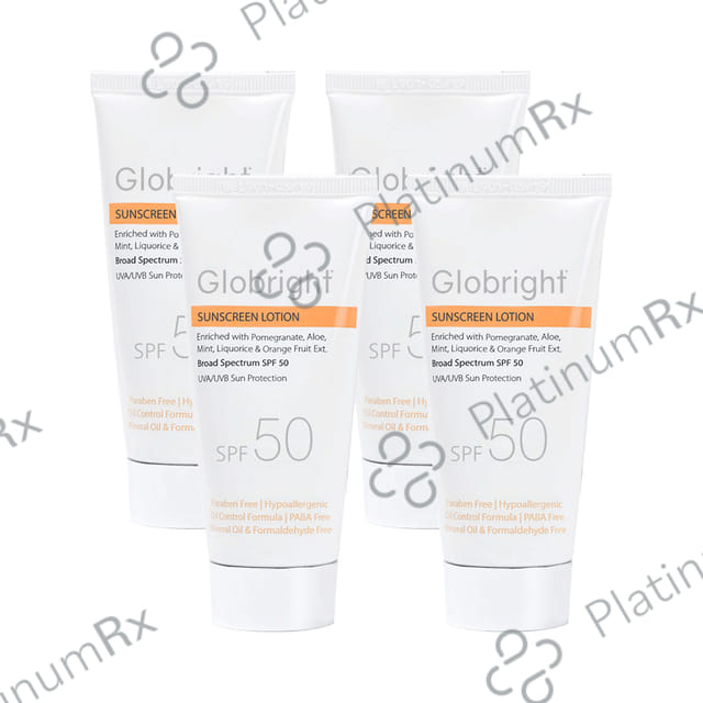 Globright Sunscreen Lotion SPF 50 (50ml Each) 4 Tube