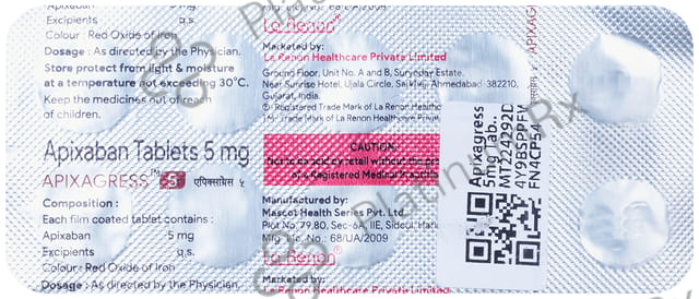 Apixagress 5mg Tablet 10s
