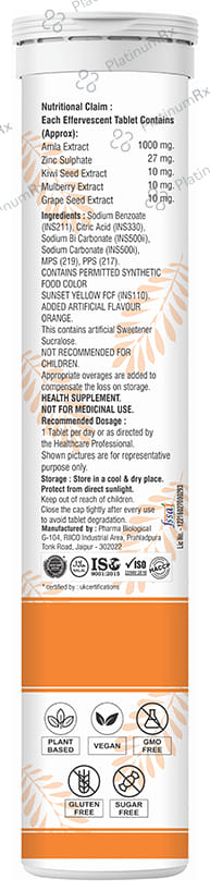Eur Health Vitamin C Effervescent Tablet Orange