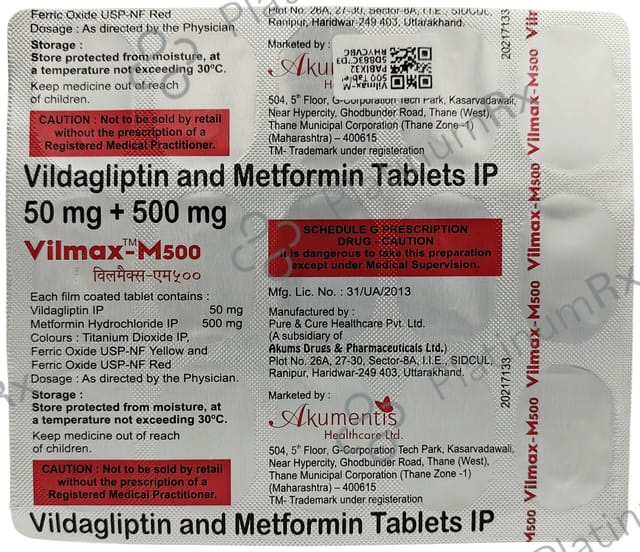 Vilmax M 500/50mg Tablet 15s