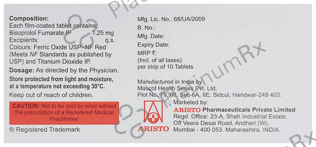 Cardibis 1.25mg Tablet 10s