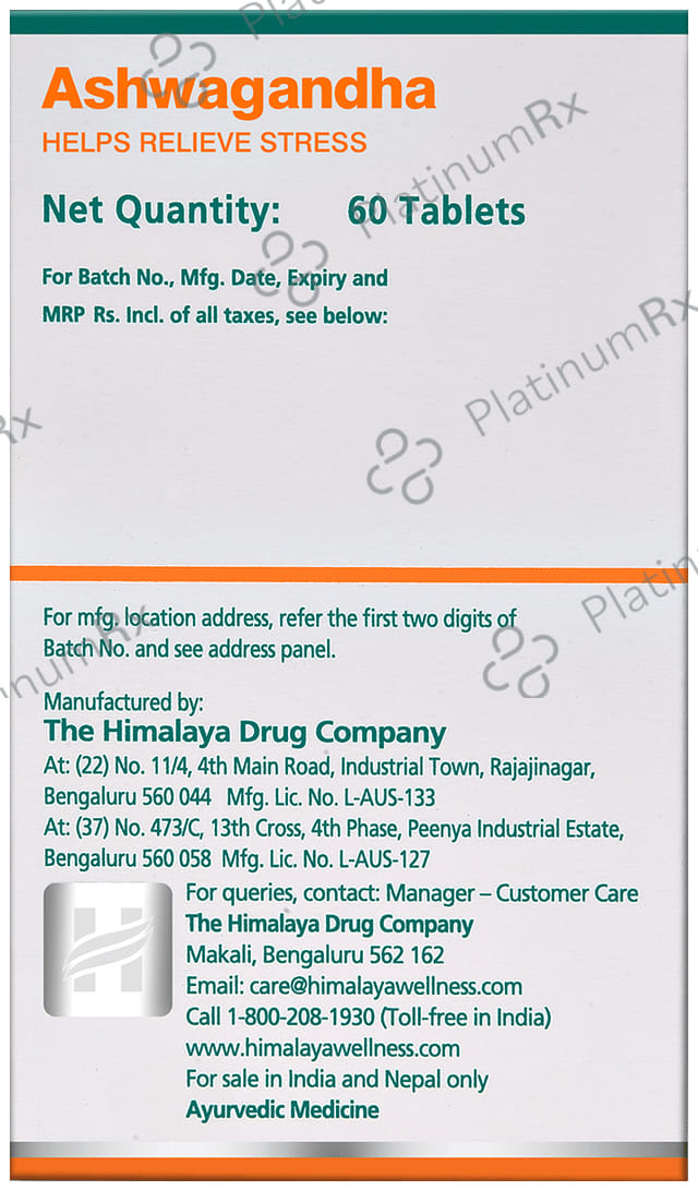 Himalaya Ashvagandha 250mg Tablet 60s