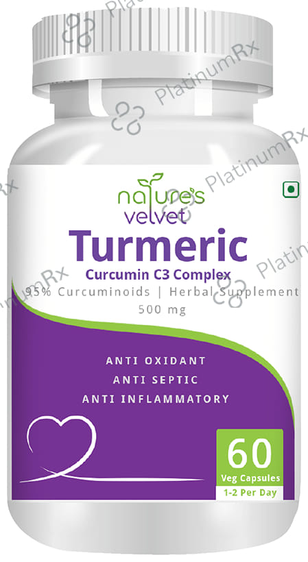 Nature's Velvet Turmeric Curcumin C3 Complex 500mg Veg Capsules