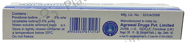 ADPL Agradine Povidone-Iodine Ointment USP (15gm Each)