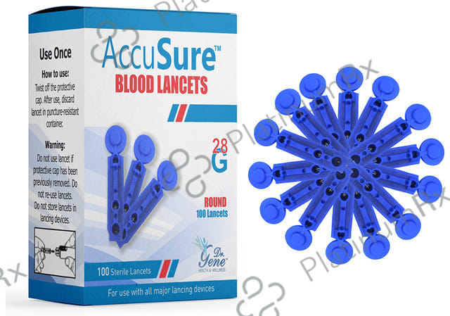 AccuSure Round Blood Lancets (100 Each) 2 units