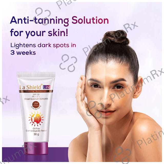 La Shield Lite Anti Tanning Sunscreen SPF 30 Gel 30gm