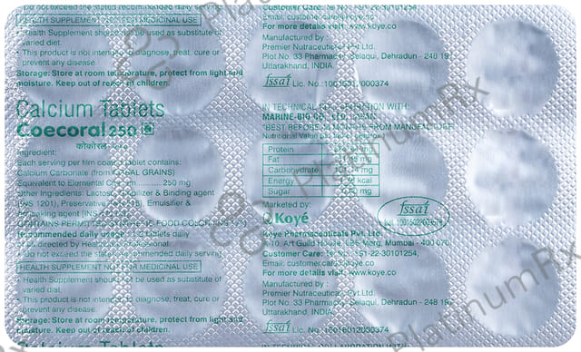 Coecoral 250mg Tablet 15s