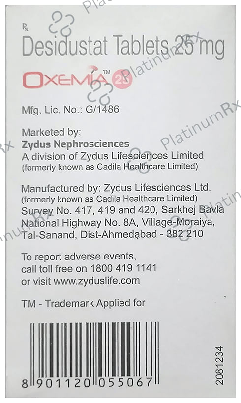 Oxemia 25mg Tablet 6s