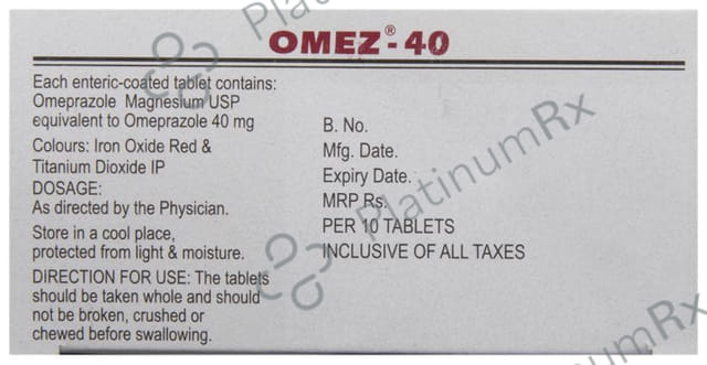 Omez 40mg Tablet 10s