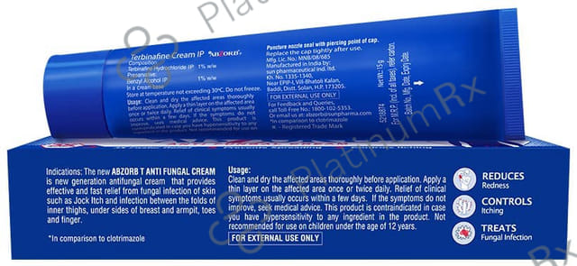 New Abzorb T Anti Fungal Cream 15 Cream