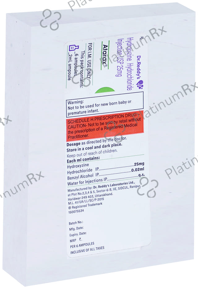 Atarax 25mg Injection 6X2ml
