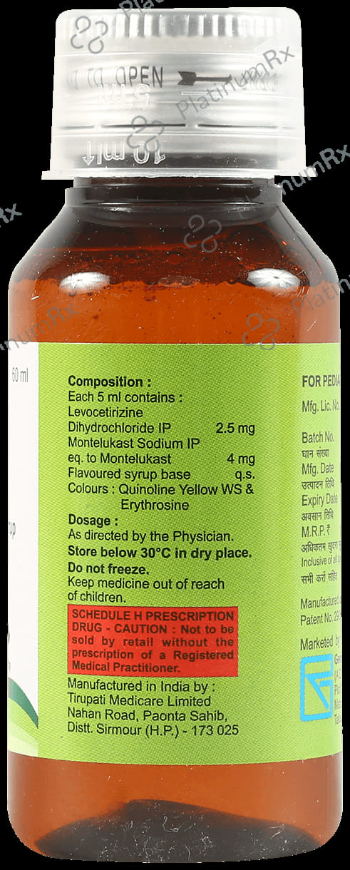 Odimont LC 2.5/4mg Syrup 60ml