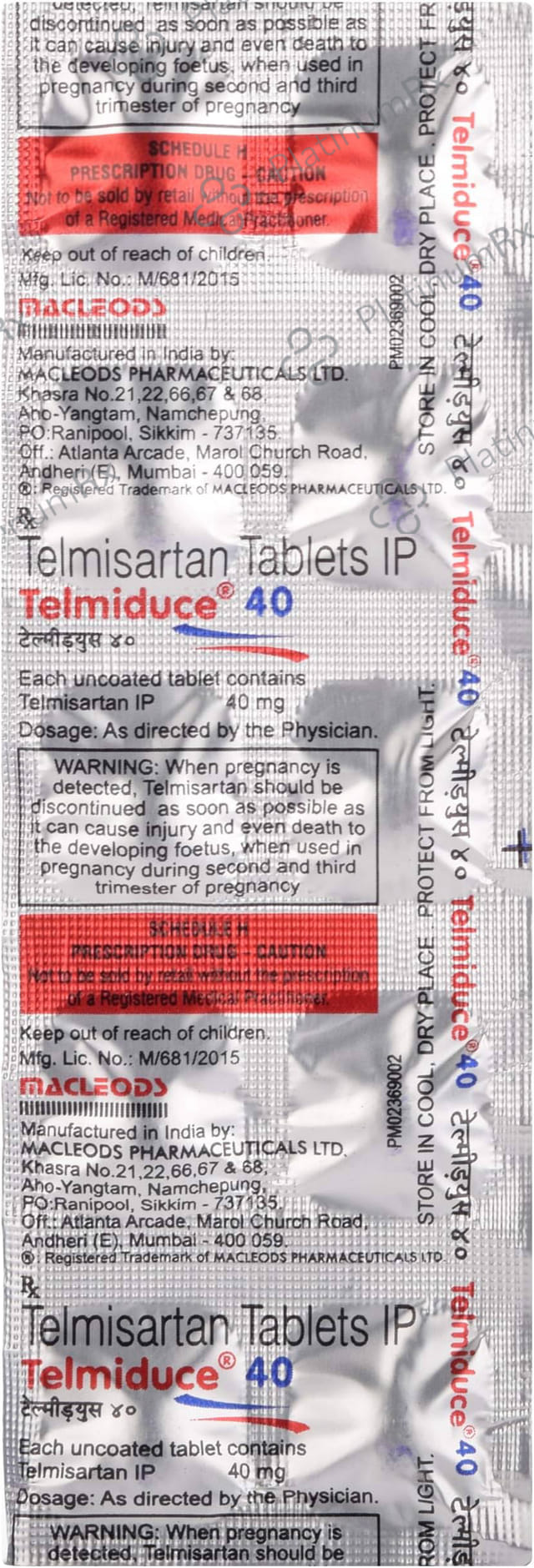 Telmiduce 40mg Tablet 15s