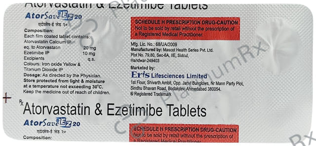 Atorsave EZ 20/10mg Tablet