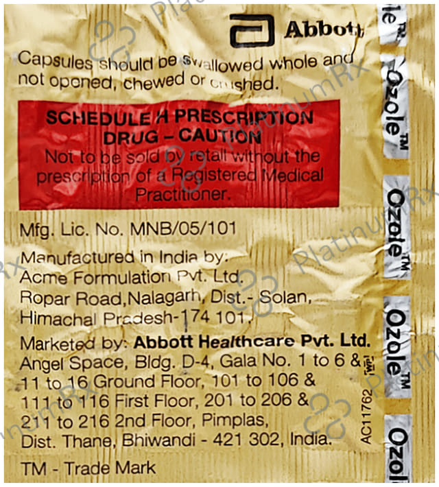 Ozole 20mg Capsule 20s