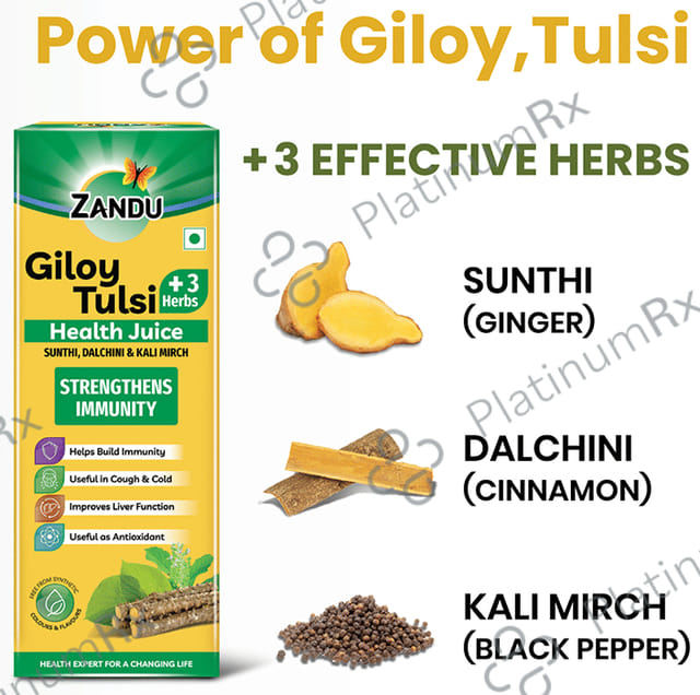 Zandu Giloy Tulsi +3 Herbs Health Juice