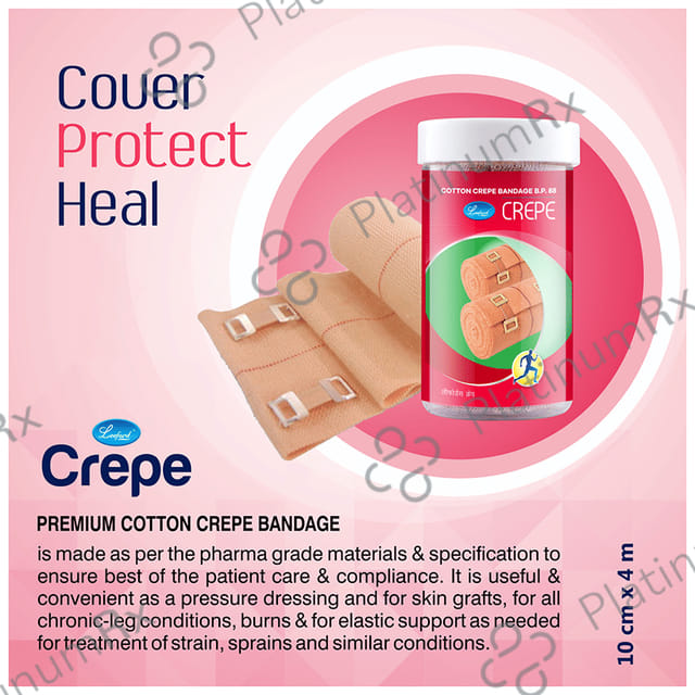 Leeford Crepe Cotton Crepe Bandage B.P. 88 10cm x 4m