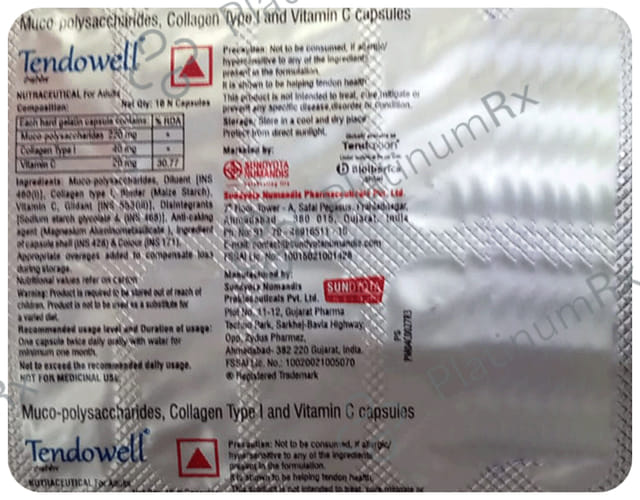 Tendowell 40/220/20mg Capsule 10s