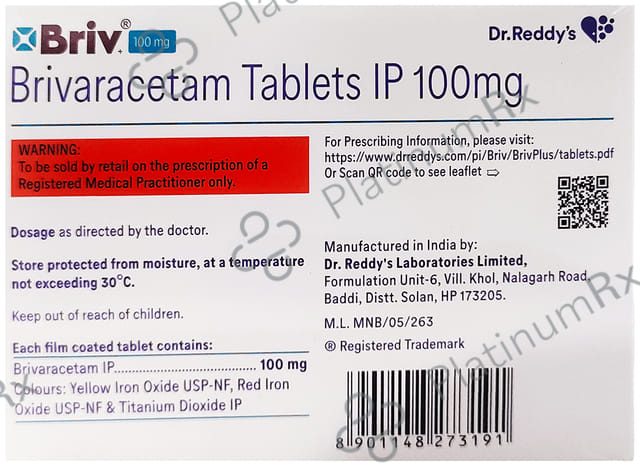 Briv Plus 100mg Tablet 14s
