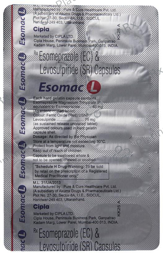 Esomac L 40/75mg Capsule SR 10s