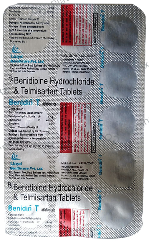 Benidin T 4/40mg Tablet 15s