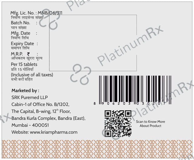 Kriam Pharma 2/500mg Tablet PR 15s