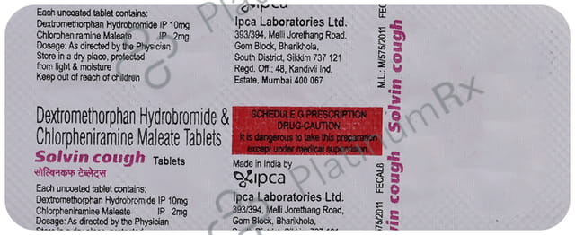 Solvin Cough 2/10mg Tablet 10s