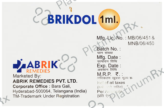 Brikdol 75mg Injection 1ml