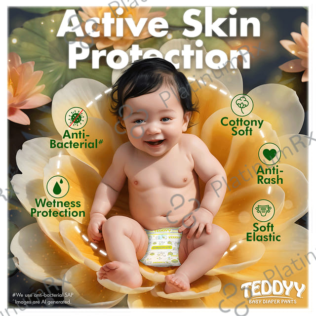 Teddyy Easy Baby Diaper Pants with Soft Elastic Medium 50s