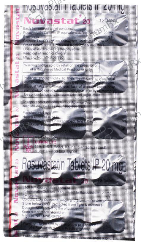 Novastat 20mg Tablet 15s