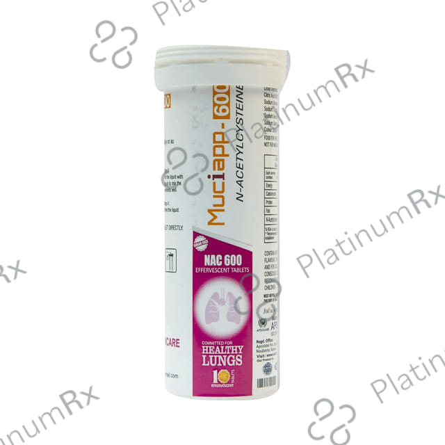 Muciapp 600 N-Acetylcysteine Effervescent Tablet 30 Effervescent Tablet