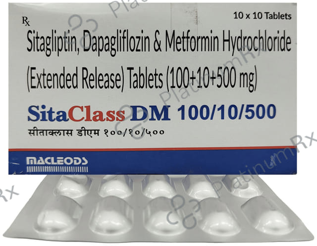 Sitaclass DM 10/500/100mg Tablet 10s