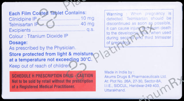 Cilniblu T 10mg/40mg Tablet