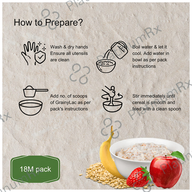 GrainyLac Multi Grain Multi Fruit with Milk for 18+ Months Powder Multi Flavours
