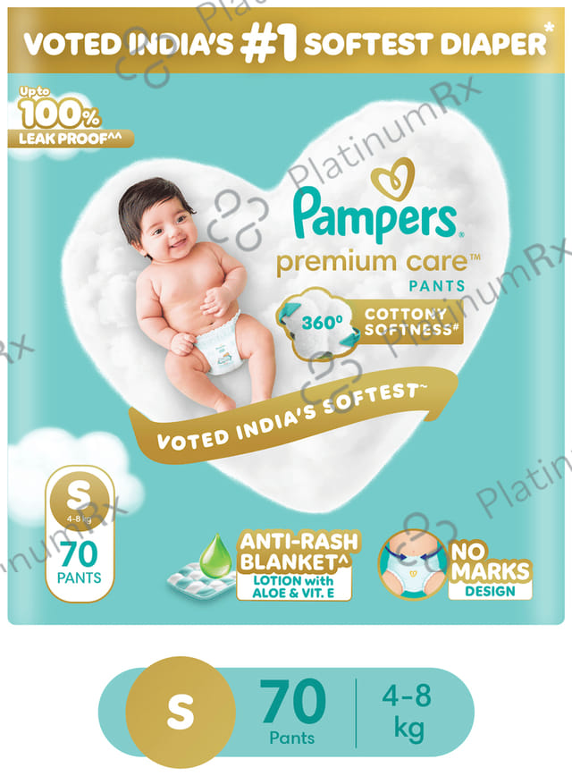 Pampers Premium Care Pants with Aloe Vera & Cotton Like Softness Diaper Small 70s