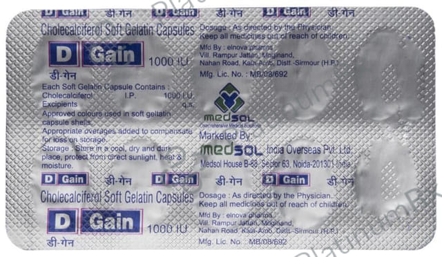 D Gain 1000IU Capsule 10s