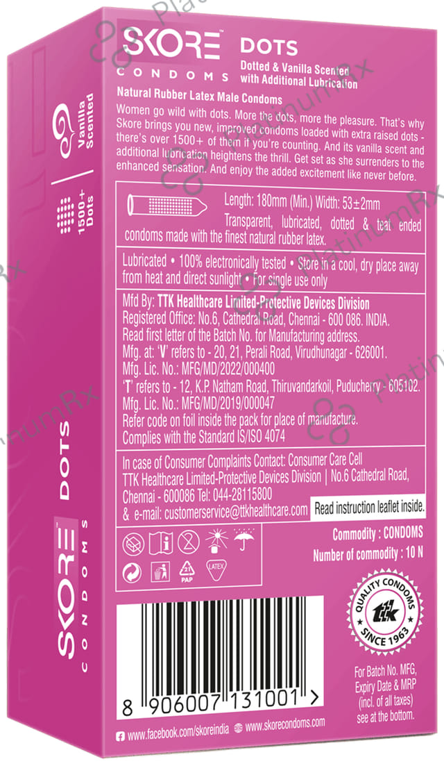 Skore Colored With Raised Dots Condom