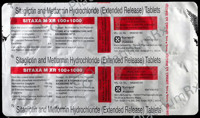 Sitaxa M XR 100/1000mg Tablet 10s