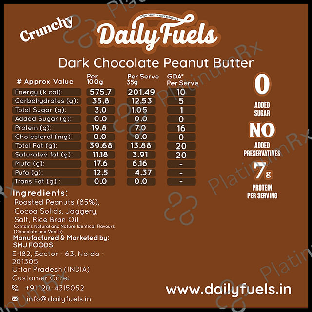 DailyFuels Dark Chocolate Peanut Butter Crunchy