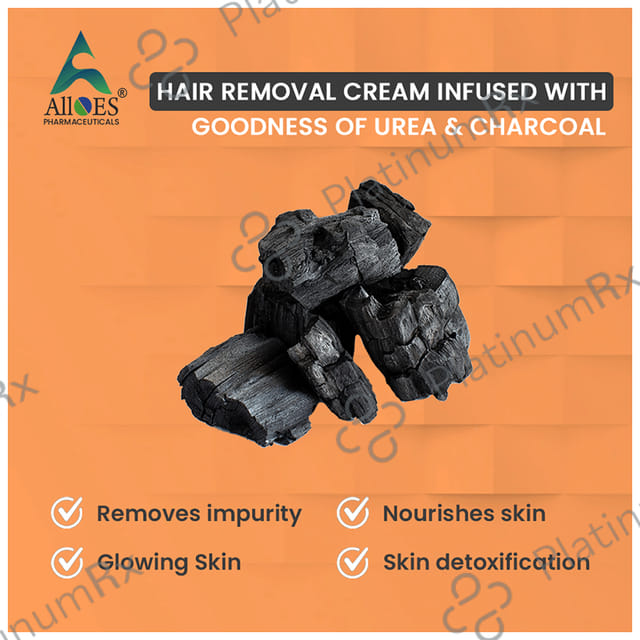 Alloes Hair Removal Cream with Goodness of Charcoal (30gm Each) 3 Tubes