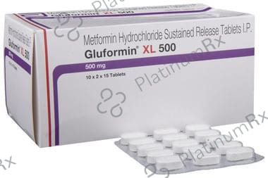 Gluformin XL 500mg Tablet PR 15s