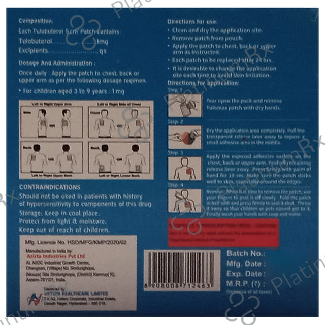 Tulomax 1.0 Transdermal Patch