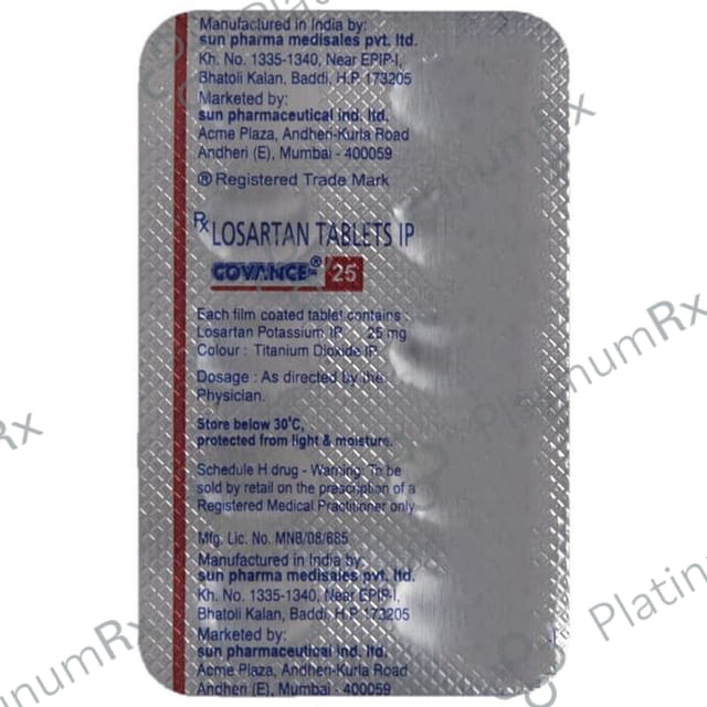 Covance 25mg Tablet 10s